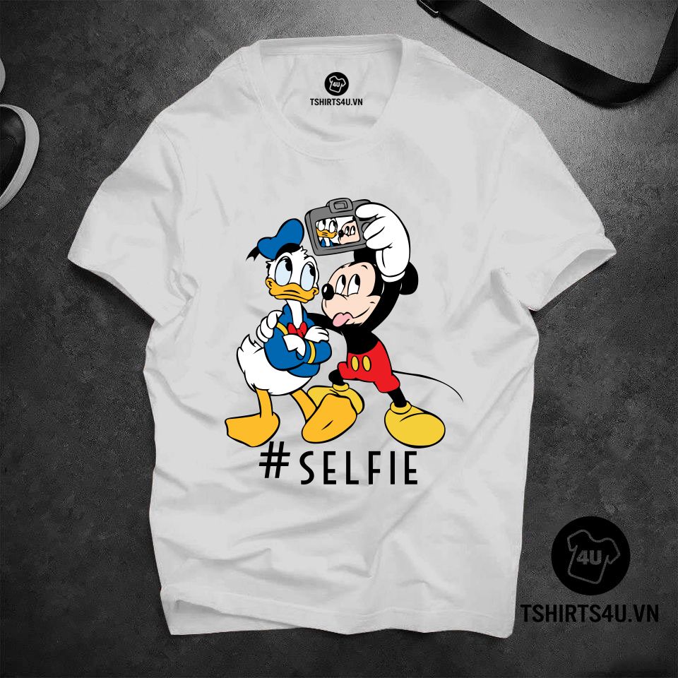 Áo thun in hình Donal & Mickey