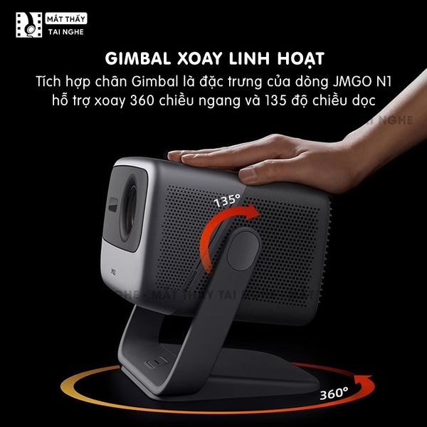 JMGO N1s Pro - Máy chiếu thông minh Laser thế hệ mới nhất, tích hợp hệ điều hành Android, độ phân giải chuẩn 4K UHD 3840x2160p , độ sáng 3.200 Ansi lumens, chip xử lý MT9 thế hệ mới siêu mạnh và loa tích hợp Dynaudio