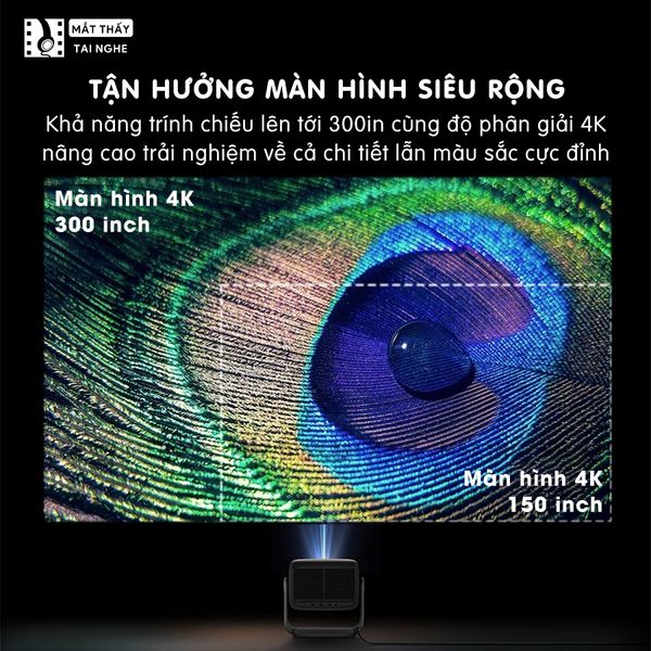 JMGO N1s Ultra - Máy chiếu thông minh Laser thế hệ mới nhất, tích hợp hệ điều hành Android, độ phân giải chuẩn 4K UHD 3840x2160p , độ sáng 4.500 Ansi lumens, chip xử lý MT9 thế hệ mới siêu mạnh và loa tích hợp Dynaudio