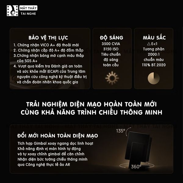 XGIMI RS10 Ultra 4K - Máy chiếu 4K Dual Light LED-Laser thông minh chuẩn độ phân giải thực 4K, độ sáng 3200 CVIA Lumens, tích hợp Android, loa Harman Kardon, Dolby Vision, tự động lấy nét và tự động căn chỉnh góc chiếu