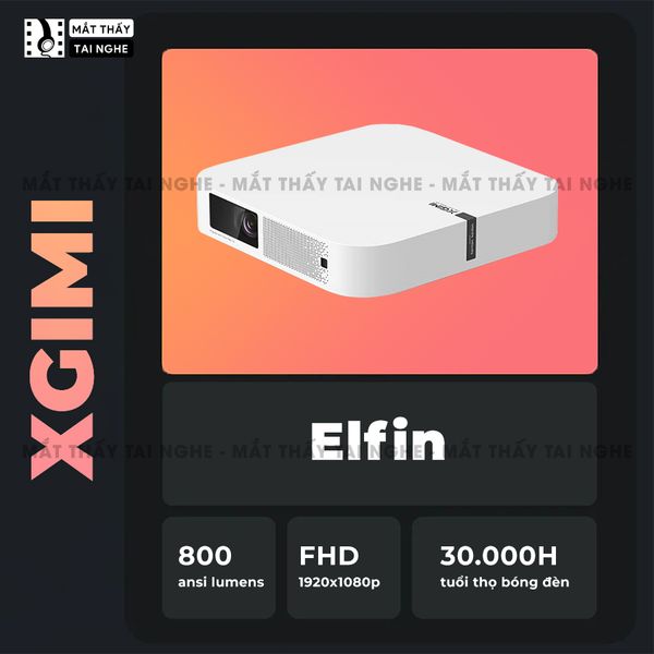 Xgimi Elfin - Máy chiếu thông minh bản quốc tế, máy chiếu DLP công nghệ 3D độ sáng 800 Ansi cho hình ảnh và màu sắc cực đẹp