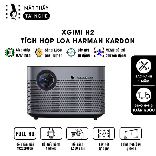 XGIMI H2 quốc tế chip 0.47 inch -  Máy chiếu thông minh tích hợp hệ điều hành Quốc tế, chip DMD 0.47 inch, độ phân giải Full HD 1920x1080p, độ sáng 1.350 ansi, hỗ trợ Lấy nét tự động và Chỉnh nghiêng tự động