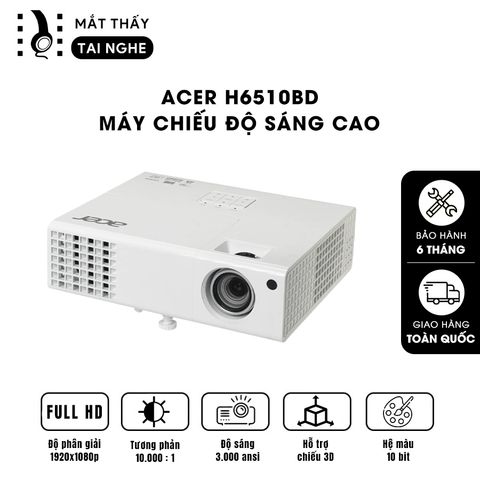 Acer H6510BD - 99% - Máy chiếu Full HD 1920x1080p, độ sáng 3.000 ansi, tương phản cao 10.000:1, hỗ trợ chiếu 3D cực đẹp, hình ảnh nét đẹp