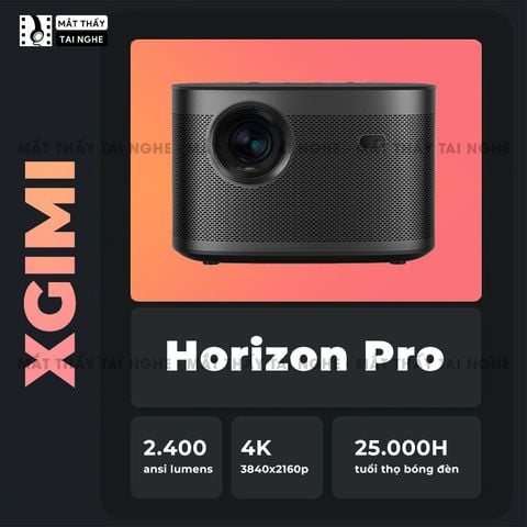 XGIMI Horizon Pro - Máy chiếu 4K DLP máy chiếu thông minh chuẩn độ phân giải thực 4K, độ sáng 2200 ANSI Lumens, Android TV 10.0, loa Harman Kardon Speakers, tự động lấy nét, tự động căn chỉnh góc chiếu
