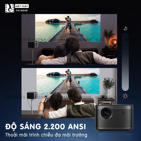 XGIMI Horizon Pro - Máy chiếu 4K DLP máy chiếu thông minh chuẩn độ phân giải thực 4K, độ sáng 2200 ANSI Lumens, Android TV 10.0, loa Harman Kardon Speakers, tự động lấy nét, tự động căn chỉnh góc chiếu