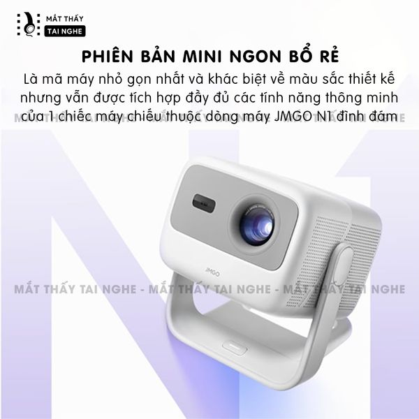 JMGO N1 Mini Quốc tế - Máy chiếu thông minh tích hợp Android TV 11 và âm thanh Dynaudio, độ phân giải FullHD 1920x1080p , độ sáng 800 CVIA lumens