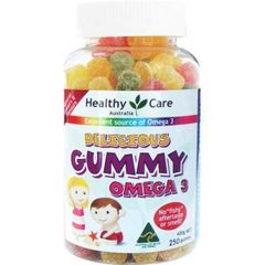 Healthy Care Kid Gummy Omega 3 lọ 250 viên nhai cho trẻ trên 2 tuổi