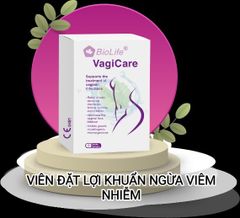 BioLife VagiCare - đặt Lợi khuẩn ngừa viêm nhiễm hộp 6 viên nang