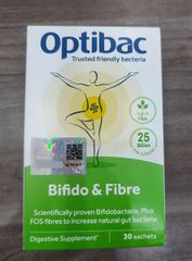 Men vi sinh Optibac Bifido & Fibre Probiotics xanh Nhập khẩu Hộp 30 gói