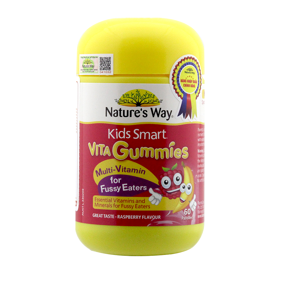 Kẹo dẻo cho bé Vita Gummies Nature's way tăng đề kháng, ăn ngon, chống táo bón mgs (nhập khẩu)