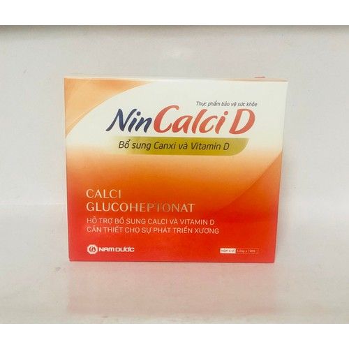 Nin CalciD bổ sung Vitamin D và calci dạng ống uống