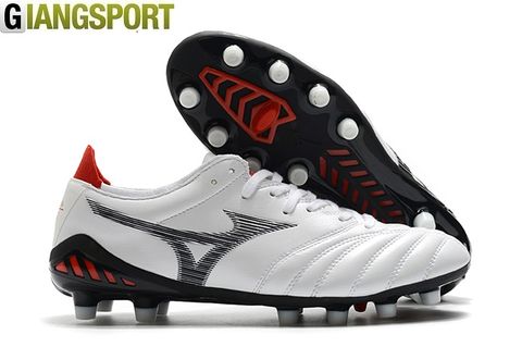 Giày sân cỏ tự nhiên Mizuno Morelia Neo III trắng đen FG