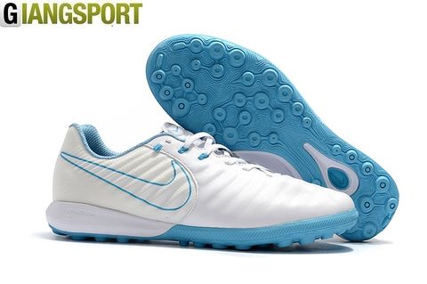 Giày sân cỏ nhân tạo Nike Tiempo Legend Pro VII trắng xanh TF