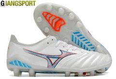 Giày sân cỏ tự nhiên Mizuno Morelia Neo III trắng FG