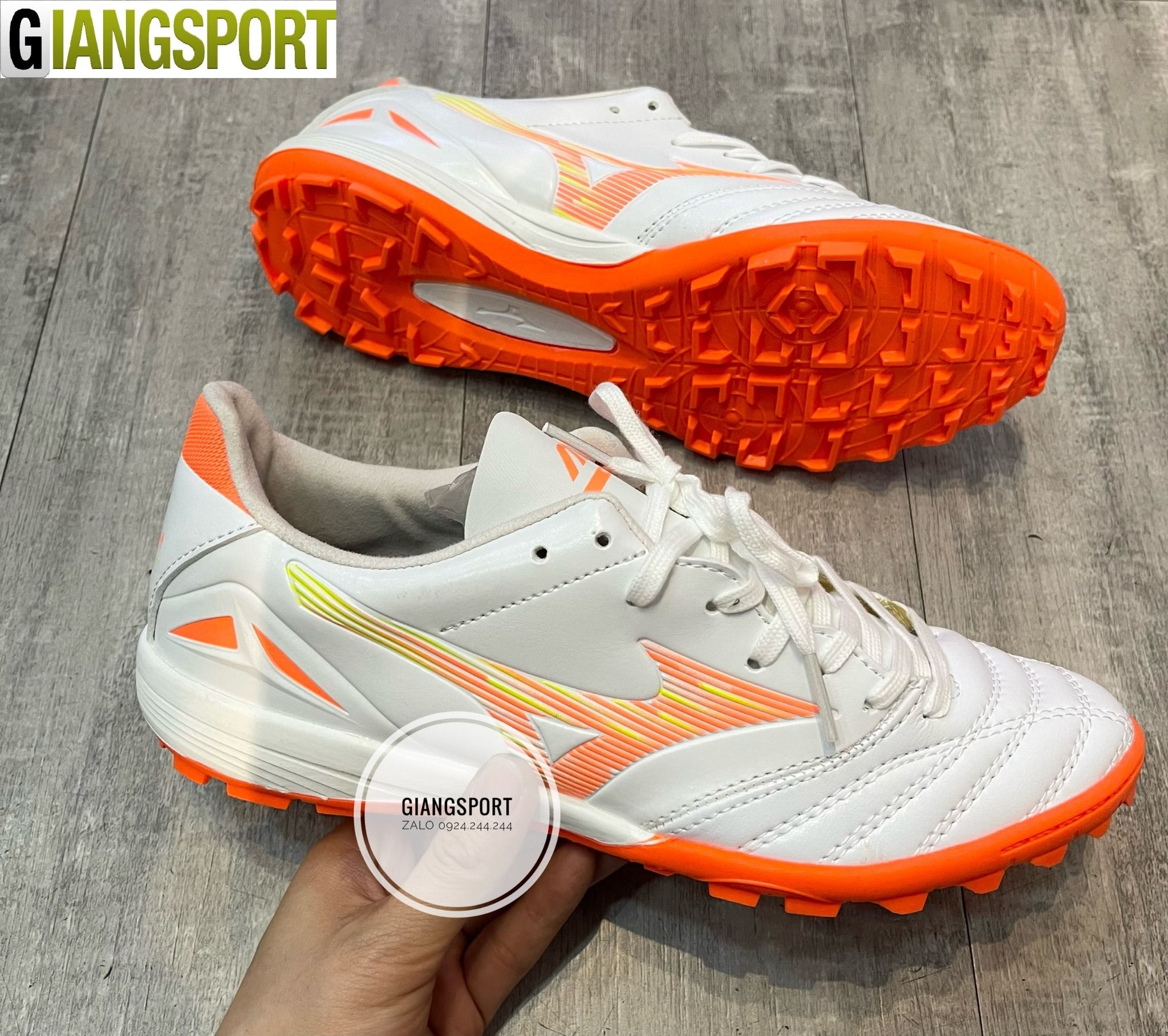 Giày sân cỏ nhân tạo Mizuno Neo IV Pro trắng đế TF