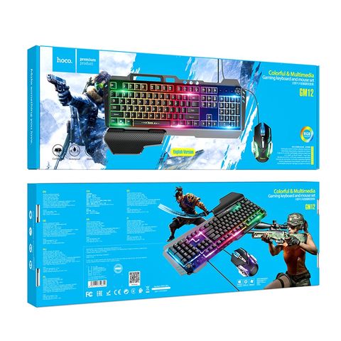 Bàn phím + chuột có dây Gaming Hoco GM12 LED