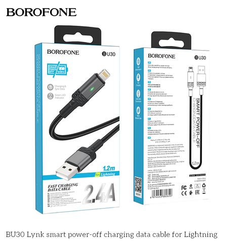 Cáp tự ngắt Borofone BU30 iphone 1.2m