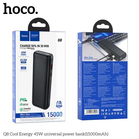 Sạc dự phòng sạc nhanh 45W + 22.5W Hoco Q8 15000mAh