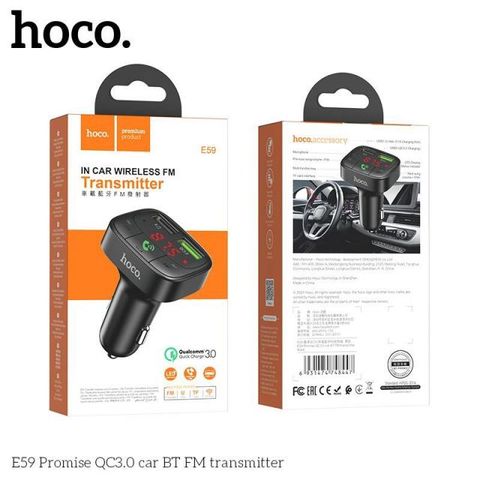 Tẩu sạc Hoco E59 QC 3.0 (thẻ nhớ, bluetooth, Fm)