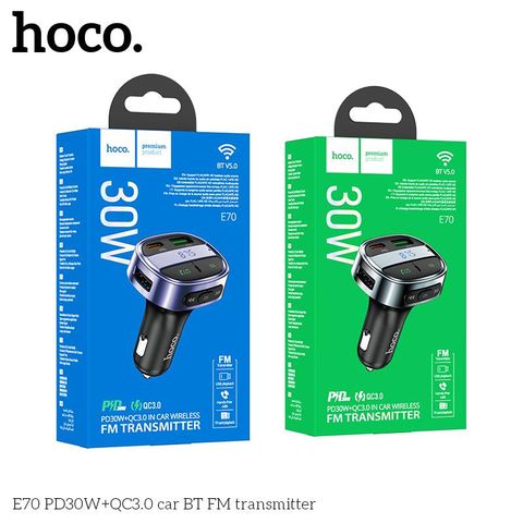 Tẩu oto Hoco E70 30W (Bluetooth, thẻ nhớ...)