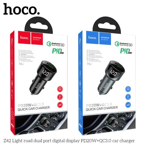 Tẩu sạc nhanh 20W Hoco Z42 2 cổng usb+typec