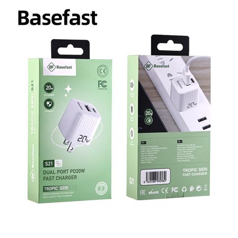 Củ sạc nhanh 20W 2 cổng usb+typec Basefast S21