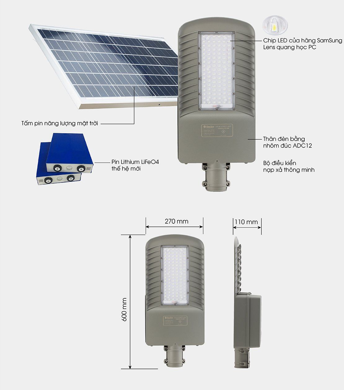  RẠNG ĐÔNG - ĐÈN ĐƯỜNG NLMT 50W 