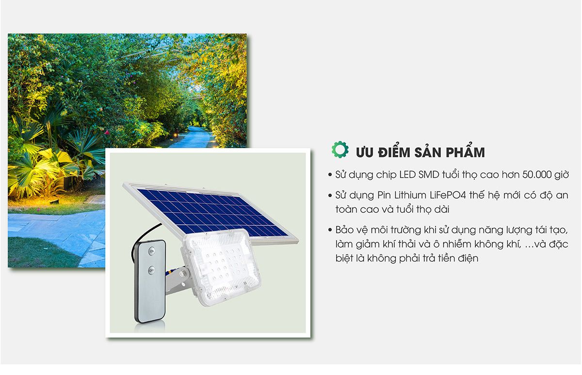  RẠNG ĐÔNG - ĐÈN PHA NLMT 40W - CAO CẤP 