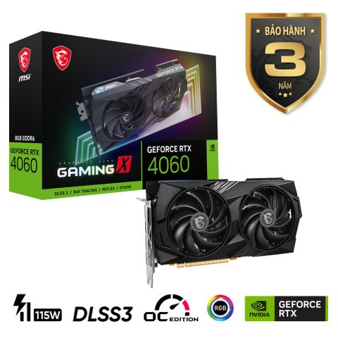 Card màn hình MSI GeForce RTX 4060 GAMING X 8G