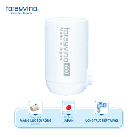  Lõi lọc nước thay thế Torayvino MKC.600B - Uống trực tiếp tại vòi - 600L - Chính hãng Nhật Bản 
