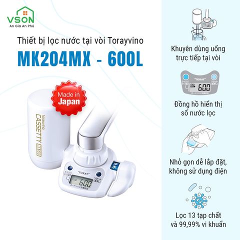  Máy lọc nước tại vòi Torayvino MK204MX - Uống trực tiếp tại vòi 600L - Chính hãng Nhật Bản 