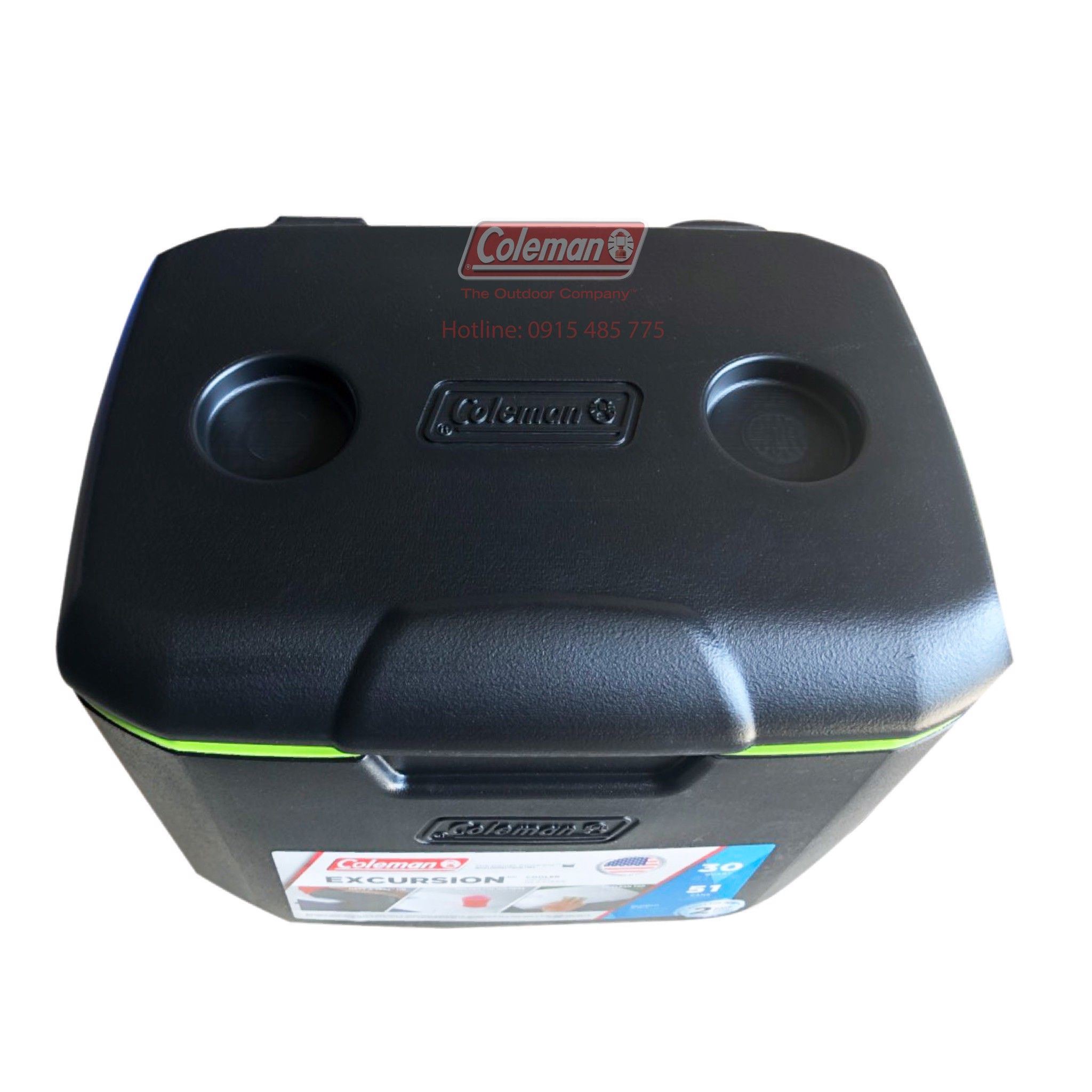 Thùng Coleman giữ lạnh - 300004552 - 28L Cooler 30Qt Blk/Grn/Blk