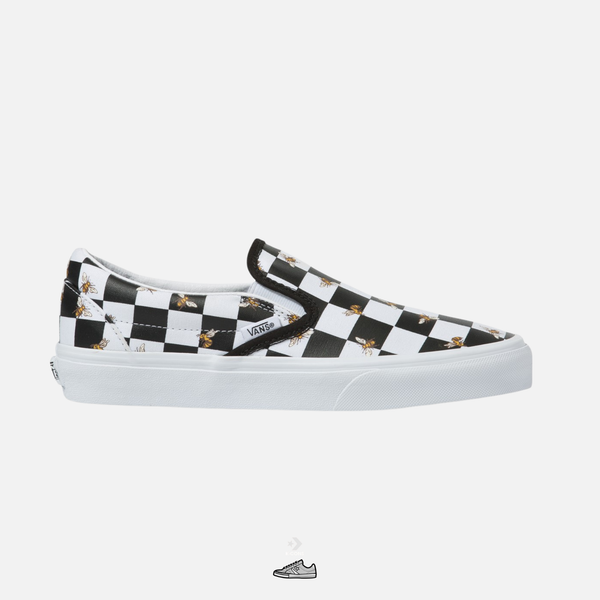  Giày Vans Classic Bee Check Classic Slip-On in White/Black 