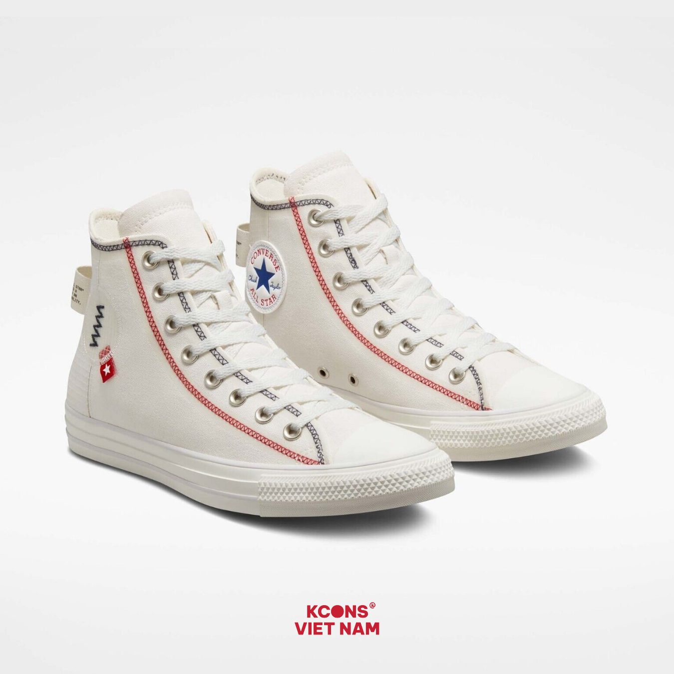  Giày Converse All Star Logo Tag WHITE High Top A06104C 