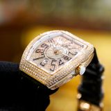 Franck Muller Vanguard V41 Rosegold 18k Steel Custom full Diamond white Dial