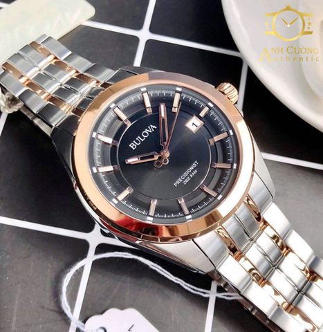 Đồng hồ Bulova Precisionist Black Dial Two Tone 98B268