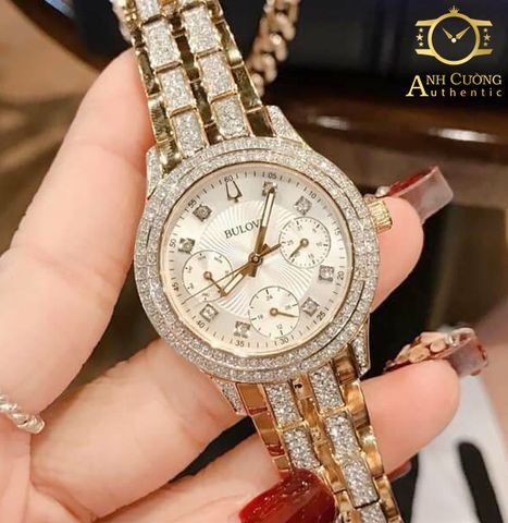 Đồng hồ Bulova Crystal Silver Dial Ladies Watch 98N112