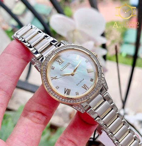 Đồng hồ Citizen POV Eco-Drive Mother of Pearl Dial Ladies Watch EM0234-59D