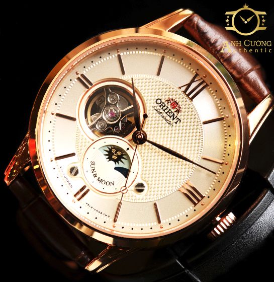 Orient sun and moon rose gold clearance