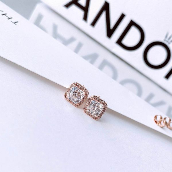 Pandora Square Sparkle Halo Stud Earrings 280591CZ – ACAuthentic