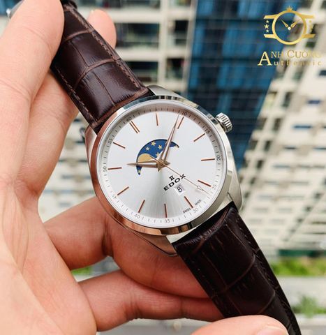 Đồng hồ Edox Moonphase quartz 79018-3-AIR