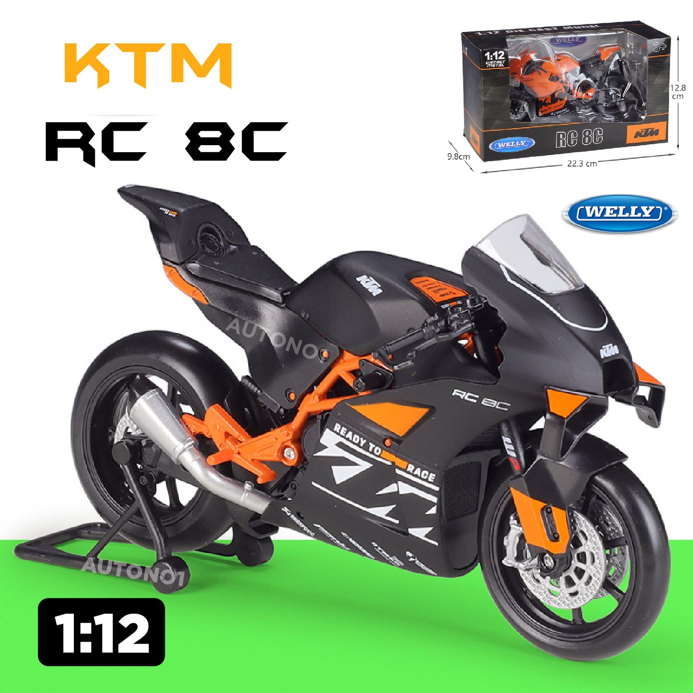  Mô hình xe KTM RC 8C tỉ lệ 1:12 Welly MT068 