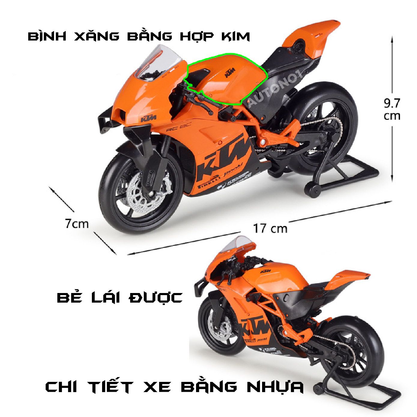  Mô hình xe KTM RC 8C tỉ lệ 1:12 Welly MT068 