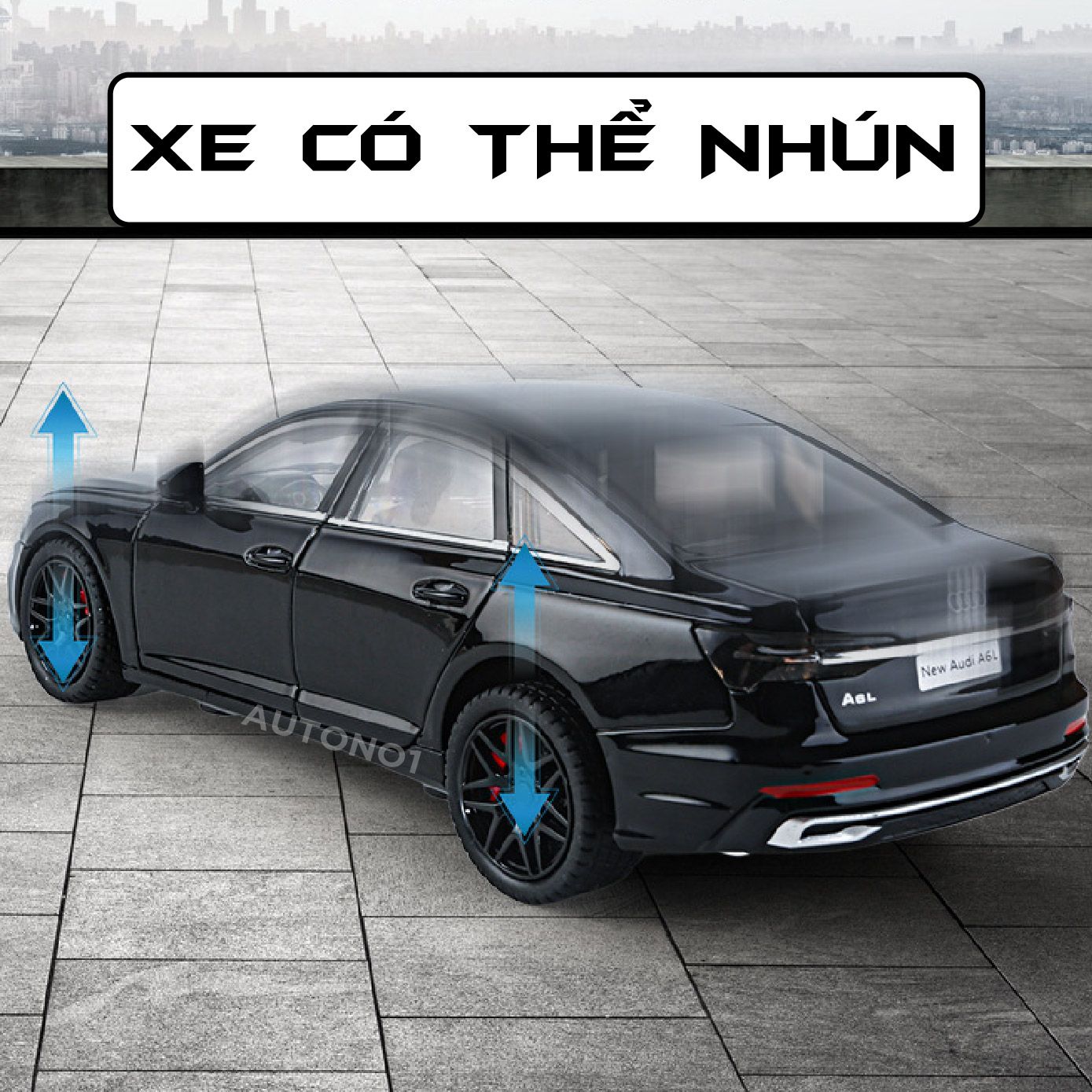 Mô hình xe Audi A6L full open có đèn có âm thanh đánh lái được tỉ lệ 1:24 Chimei Model OT389