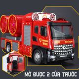  Mô hình xe cứu hỏa trục xoay phun khói tỉ lệ 1:24 Metal DieCast OT446 