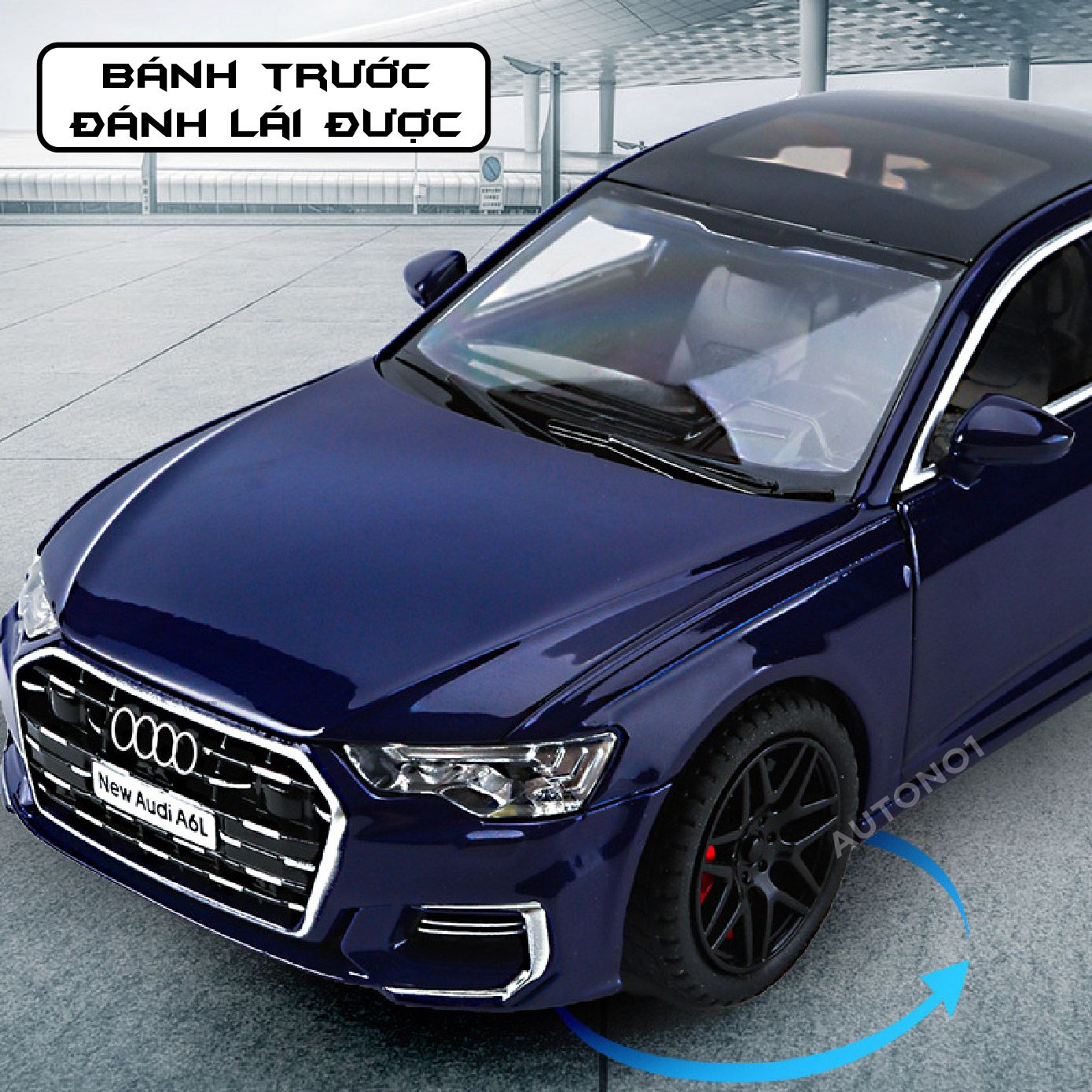Mô hình xe Audi A6L full open có đèn có âm thanh đánh lái được tỉ lệ 1:24 Chimei Model OT389