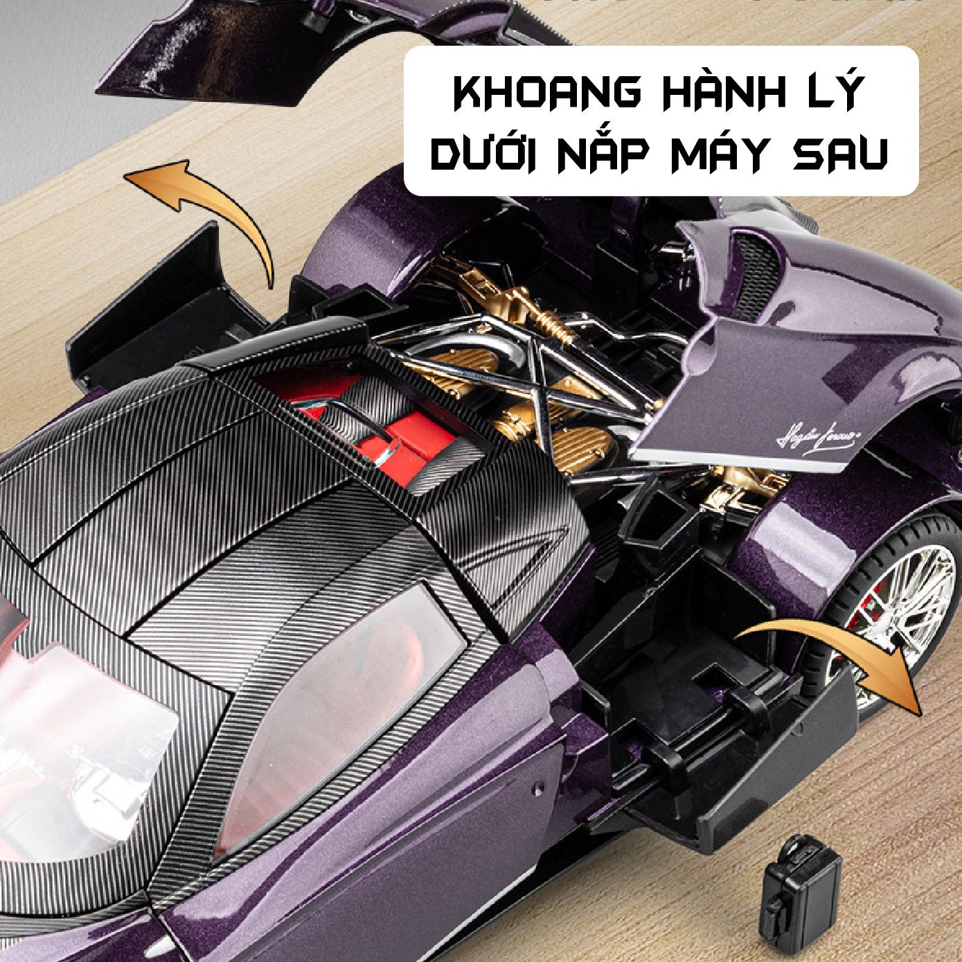  Mô hình xe Pagani Huayra đánh lái được full kính full open tỉ lệ 1:18 Chezhi OT393 