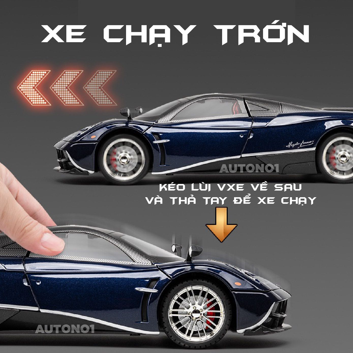  Mô hình xe Pagani Huayra đánh lái được full kính full open tỉ lệ 1:18 Chezhi OT393 