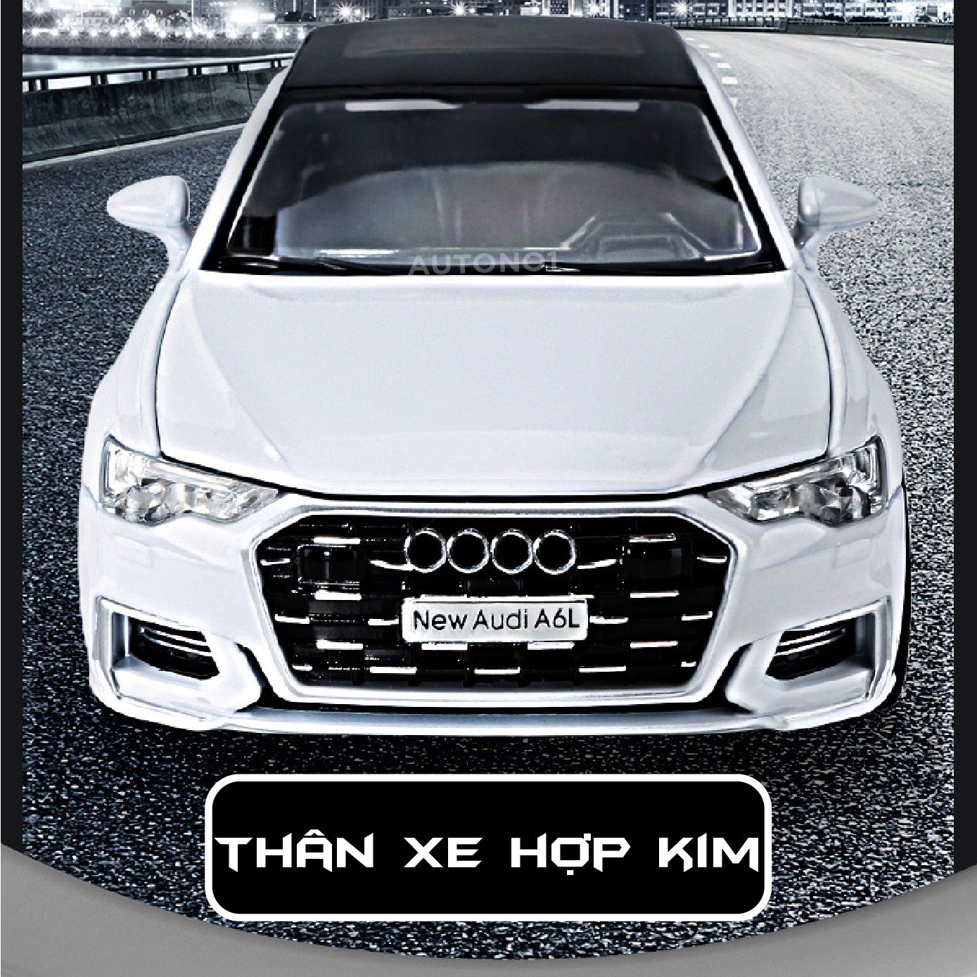 Mô hình xe Audi A6L full open có đèn có âm thanh đánh lái được tỉ lệ 1:24 Chimei Model OT389