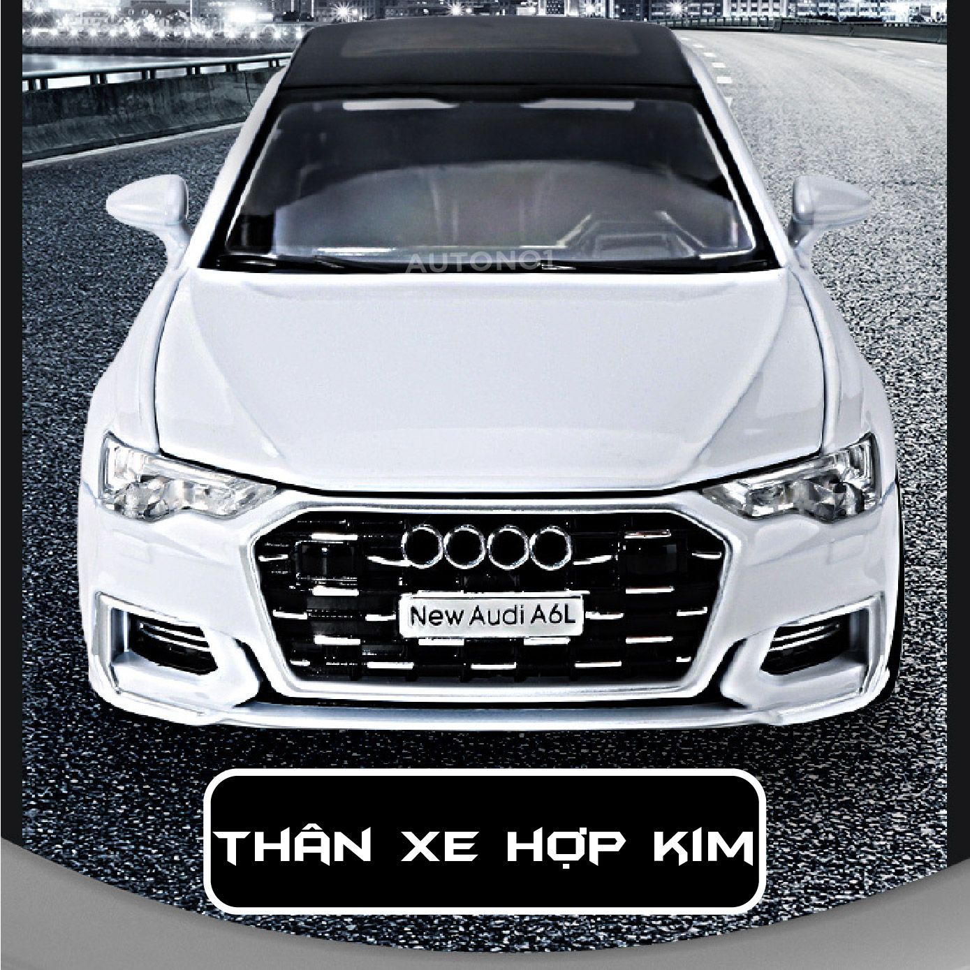  Mô hình xe Audi A6L full open có đèn có âm thanh đánh lái được tỉ lệ 1:24 Chimei Model OT389 